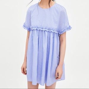 Zara Striped Blue Short Jumpsuit Dress